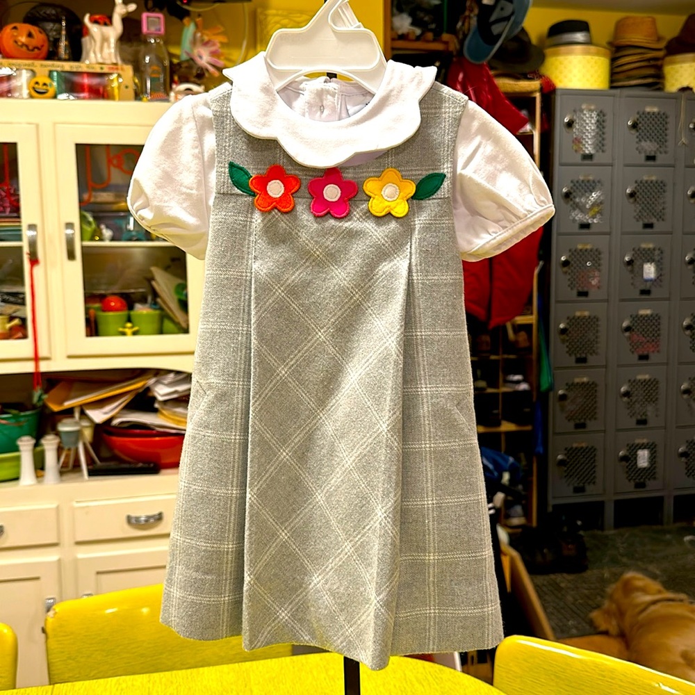Florence Eiseman Jumper & White Puffed Sleeve Top Size 12 months NEW w/Tags
